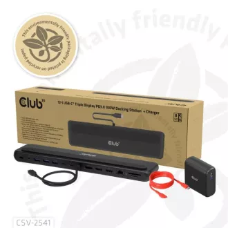 Club3D Dokovacia stanica USB-C 12v1, 2xHDMI, 1xDP, 2xUSB-C, 3xUSB, 1xRJ45, 1x3.5mm, čierna