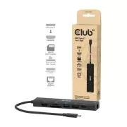 Club3D Dokovacia stanica USB-C 7v1, 1xHDMI, 1xUSB-C PD, 2xUSB, 1xRJ45, microSD/SD, čierna