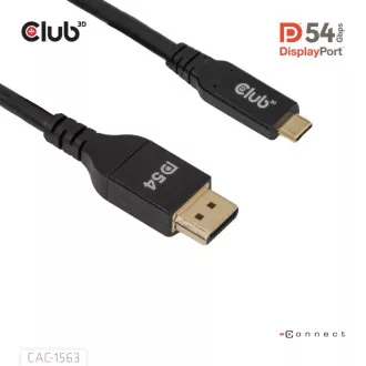 Club3D Kábel USB-C na DisplayPort 2.1 DP54 Bi-Directional, 8K120Hz, 4K480Hz, 2m