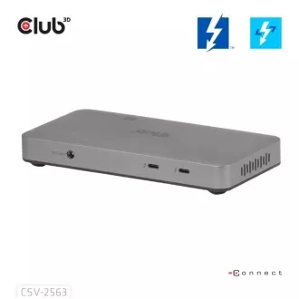 Club3D hub Thunderbolt 5 5v1, 3x USB-C TB5, 1x USB-A, 1x8K60Hz, 3x 5K60Hz, certifikácia Thunderbolt Share, 180W