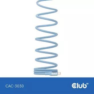 Club3D Kábel magnetický USB-C, 240W PD3.1, 480 Mbps, 2m, modrá