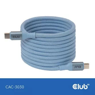 Club3D Kábel magnetický USB-C, 240W PD3.1, 480 Mbps, 2m, modrá