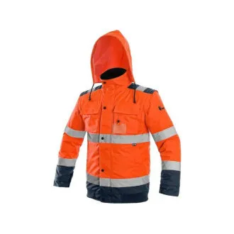 Bunda CXS LUTON, výstražná, pánska, oranžovo-modrá, veľ. 3XL Bunda CXS LUTON, výstražná, pánska, oranžovo-modrá, veľ. 3XL