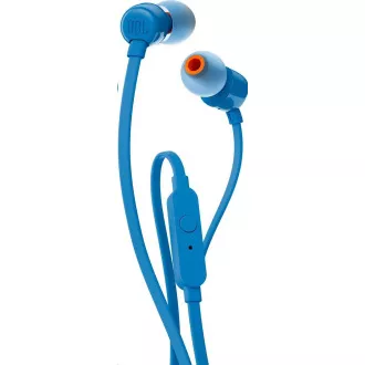 JBL T110 Black špuntové slúchadlá, 3, 5 mm jack, mikrofón, modrá JBL T110 Black špuntové slúchadlá, 3, 5 mm jack, mikrofón, modrá