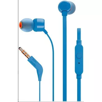 JBL T110 Black špuntové slúchadlá, 3, 5 mm jack, mikrofón, modrá JBL T110 Black špuntové slúchadlá, 3, 5 mm jack, mikrofón, modrá