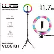 WG - Vlog Kit základná sada pre natáčanie video blogov, s RGB LED svetlom a tripodom 1, 7 metra