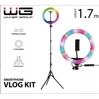 WG - Vlog Kit základná sada pre natáčanie video blogov, s RGB LED svetlom a tripodom 1, 7 metra WG - Vlog Kit základná sada pre natáčanie video blogov, s RGB LED svetlom a tripodom 1, 7 metra