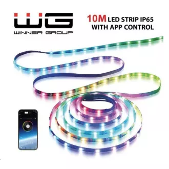 WG - Chytrý LED pásik WG11, 10 metrov, s aplikáciou, IP 65, so sieťovým adaptérom
