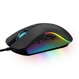WG - Herná drôtová RGB myš WG Chameleon III., RGB LED, čierna