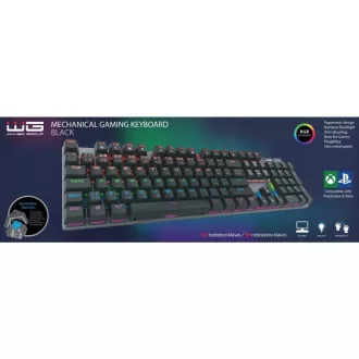 WG - Herná mechanická klávesnica WG, podsvietená, drôtová, čierna