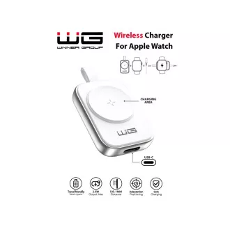 WG - Nabíjacie magnetické zariadenie s USB-C pre Apple Watch, bielo strieborná WG - Nabíjacie magnetické zariadenie s USB-C pre Apple Watch, bielo strieborná