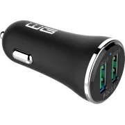 WG - Nabíjačka do auta 2x USB-A 36W, QC 3.0 + QC 3.0, čierna