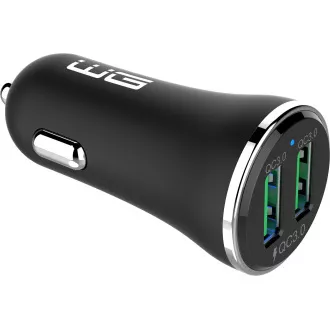 WG - Nabíjačka do auta 2x USB-A 36W, QC 3.0 + QC 3.0, čierna