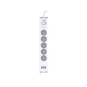 WG - Prepäťová ochrana 5 slotov + 2x USB-A + 1x USB-C, kábel 1, 5 metra, biela WG - Prepäťová ochrana 5 slotov + 2x USB-A + 1x USB-C, kábel 1, 5 metra, biela