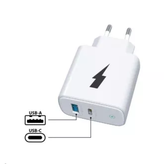WG - Sieťová nabíjačka 2x USB 38W, 1x USB-C PD 20W + 1x USB-A QC 3.0 18W, biela