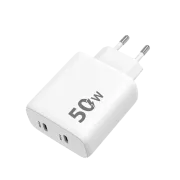 WG - Sieťová nabíjačka 2x USB-C 50W, 1x USB-C PD 30W + 1x USB-C PD 20W, biela