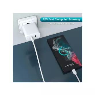 WG - Sieťová nabíjačka 2x USB-C 50W, 1x USB-C PD 30W + 1x USB-C PD 20W, biela