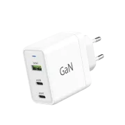 WG - Sieťová nabíjačka GaN 3x USB, 1x USB-A 30W + 2x USB-C 65W, biela