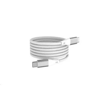 WG - Dátový kábel Type-C na Type-C, 1 meter, 3A, 60W, magnetický samonavíjací, biela
