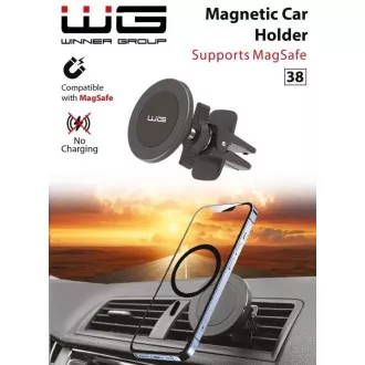 WG - Držiak do auta WG 38, univerzálny, magnetický, okrúhly, čierna