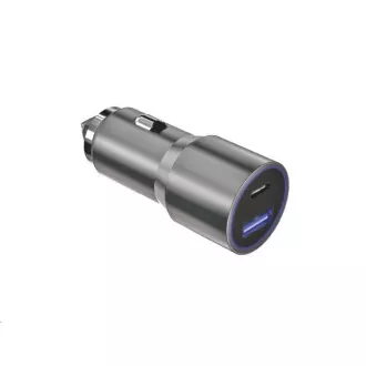 WG - Nabíjačka do auta 2x USB 58, 5W, 1x USB-C PD 36W + 1x USB-A 22.5W, strieborná