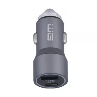 WG - Nabíjačka do auta 2x USB 58, 5W, 1x USB-C PD 36W + 1x USB-A 22.5W, strieborná