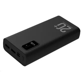 WG - Power Bank 20000 mAh, USB-C PD 20W + USB-A QC 3.0 22.5W, čierna
