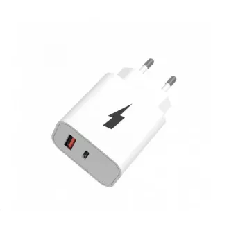 WG - Sieťová nabíjačka 2x USB, 1x USB-C PD 20W + 1x USB-A QC 3.0 18W, biela