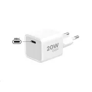 WG - Sieťová nabíjačka GaN 1x USB-C, PD 20W, 5V-9V-12V, biela
