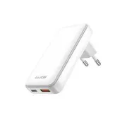 WG - Sieťová nabíjačka GaN 2x USB, 1x USB-C 30W + 1x USB-A 18W, white