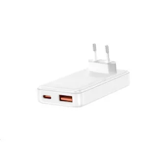 WG - Sieťová nabíjačka GaN 2x USB, 1x USB-C 30W + 1x USB-A 18W, white