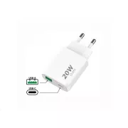 WG - Sieťová nabíjačka 2x USB, 1x USB-C PD 20W + 1x USB-A QC3.0 18W, white