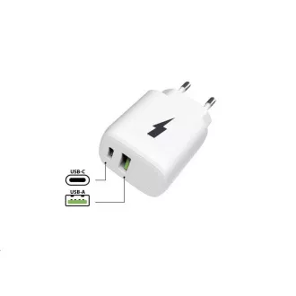 WG - Sieťová nabíjačka 2x USB, 1x USB-C PD PPS 3.0 30W + 1x USB-A QC4 18W, white