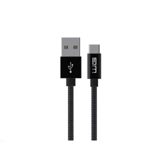 WG - Dátový kábel Type-C to USB-A / 3m / nylon braided / black