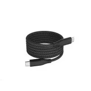 WG - Dátový kábel Type-C to Type-C / 1m / 3A / 60W / Magnetický samonavíjací / nylon braided / black