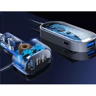 WG - Autonabíjačka rozbočovač / 100W / 6 USB ports / 2x USB-A + 4x USB-C / s predĺžením