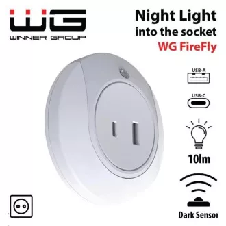 WG - Nočné LED svetlo do zásuvky s USB / WG FireFly / white