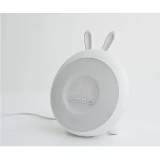 Rabbit & Friends Detská lampička s budíkom | Biela
