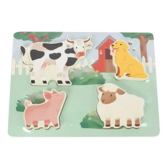Drevené dotykové vkladacie puzzle pre deti - Farma Drevené dotykové vkladacie puzzle pre deti - Farma