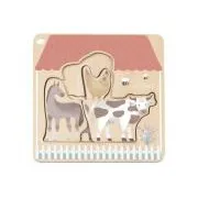 Drevené puzzle viacvrstvové - Farma so zvieratkami