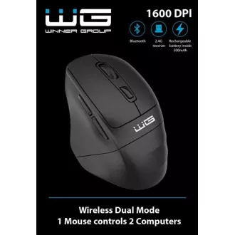 WG - Bezdrôtová myš WG5 SeaMouse, 2v1, bluetooth + USB dongle, čierna
