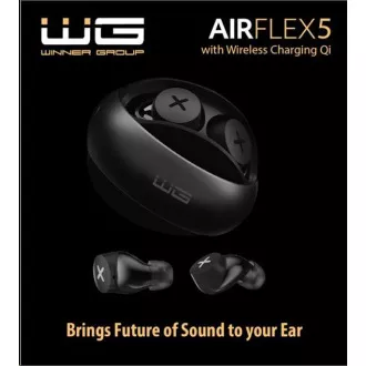WG - Bluetooth slúchadlá WG AirFlex 5, ENC, podpora Qi, čierna