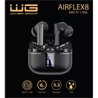 WG - Bluetooth slúchadlá WG AirFlex 8, ENC + ANC, čierna