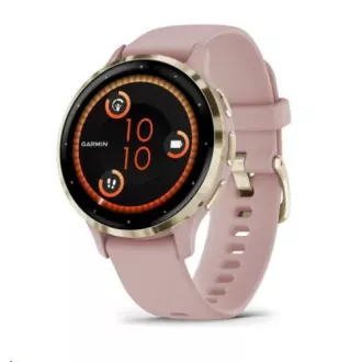 Garmin Venu® 3S, Nerezová luneta Soft Gold, puzdro Dust Rose, silikónový remienok