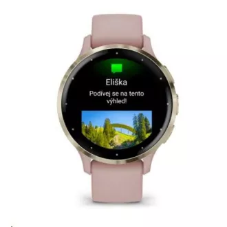 Garmin Venu® 3S, Nerezová luneta Soft Gold, puzdro Dust Rose, silikónový remienok