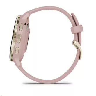 Garmin Venu® 3S, Nerezová luneta Soft Gold, puzdro Dust Rose, silikónový remienok