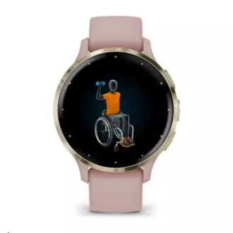 Garmin Venu® 3S, Nerezová luneta Soft Gold, puzdro Dust Rose, silikónový remienok