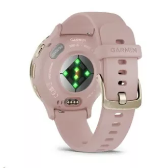 Garmin Venu® 3S, Nerezová luneta Soft Gold, puzdro Dust Rose, silikónový remienok