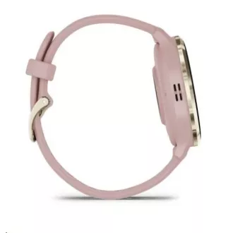 Garmin Venu® 3S, Nerezová luneta Soft Gold, puzdro Dust Rose, silikónový remienok