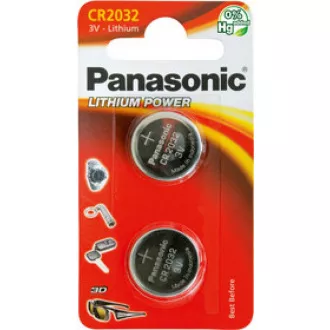 PANASONIC Lítiová batéria (gombíková) CR-2032EL/2B 3V (Blister 2ks)